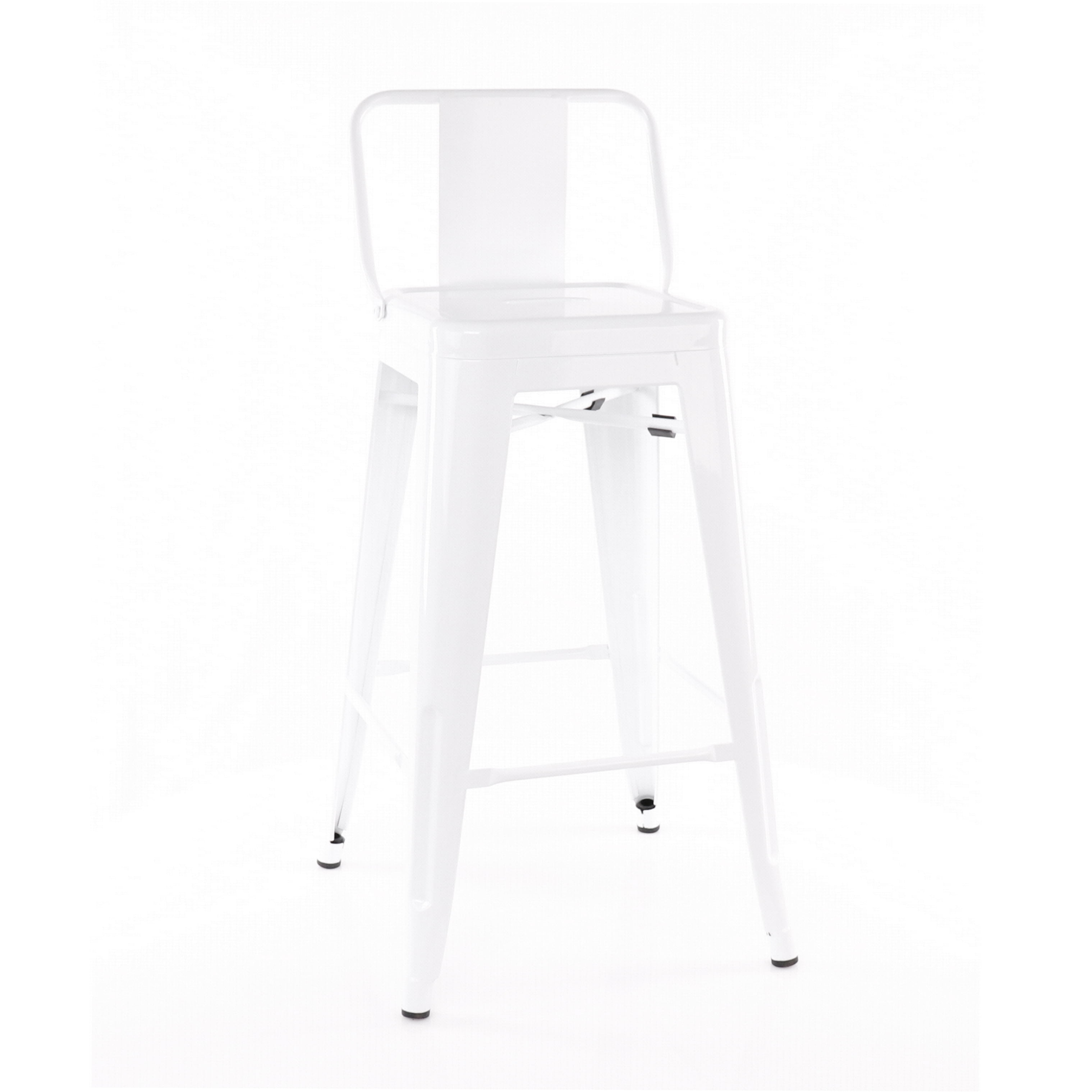 Design Lab MN LS9102WHTLB Dreux White Low Back Counter Stool Set of 4
