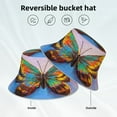 thumbnail image 5 of Easygdp Oil Painting Beautiful Butterfly Double-Sided Reflective Fisherman Hat,Sun Visor,Casual Hat,Fluorescent Hat,Suitable For Outdoor And Night Walking,Unisex, 5 of 9