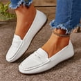 thumbnail image 6 of Nestiefly Women's Comfortable & Lightweight Penny Loafers Slip-Ons Business Casual Dress Shoes Work Office Flat Walking Shoes for Women White 40, 6 of 9