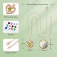 thumbnail image 2 of Collar CDE de plata de ley 925, para siempre, amor, corazón, baño de oro rosa, colgante de piedra natal, collares para mujer, regalo de joyería con circonita cúbica 5A, 2 of 5
