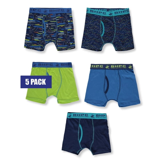 Beverly Hills Polo Club Boys' 5-Pack Boxer Briefs Underwear Color: multi Size: 16 - 18