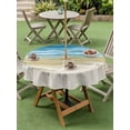 thumbnail image 4 of Outdoor Tablecloth with Umbrella Hole for Patio/Picnic/Party/Camping, Blue Summer Beach Coastal Waterproof Table Cloth Round Cover Washable, Nautical Beige Seaside (Dia 60"), 4 of 8
