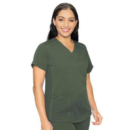 

MED COUTURE Women V-Neck Shirttail Top Color: Olive Size: S (7459-OLIV-S)