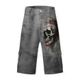 thumbnail image 3 of TINZ Male Short Print Shorts Pocket Full Print Button Zipper Pants Workers Pants Men Relaxed Fit Cargo Pants for Men, 3 of 3