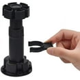 thumbnail image 4 of 24 Pack Black Thicken Plastic Adjustable Furniture Legs with Clip Mount for Kitchen or Bathroom Furniture, Cabinet and Sofa (120-150mm), (HjjnmoY026), 4 of 4