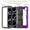 thumbnail image 4 of XYX For iPad Pro 11 inch Case 2024 (M4), 3in1 Heavy Duty Shockproof Tablet Case with Stand, Shoulder Strap, Purple, 4 of 7