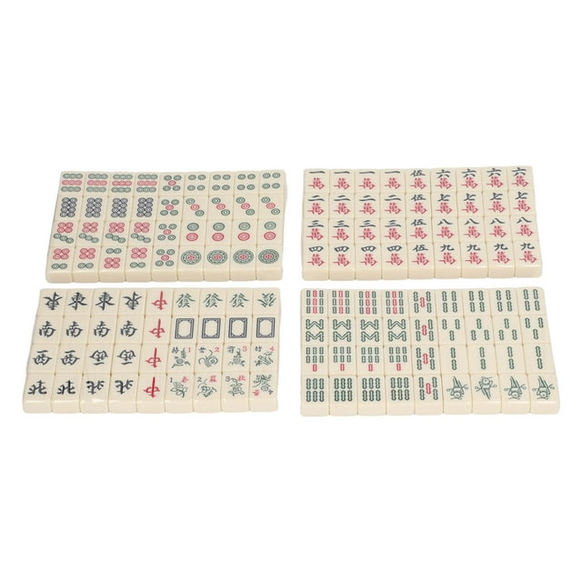 Small Mahjong Toy, Small Traditional Mahjong Light Portable Chinese for Home Ivory