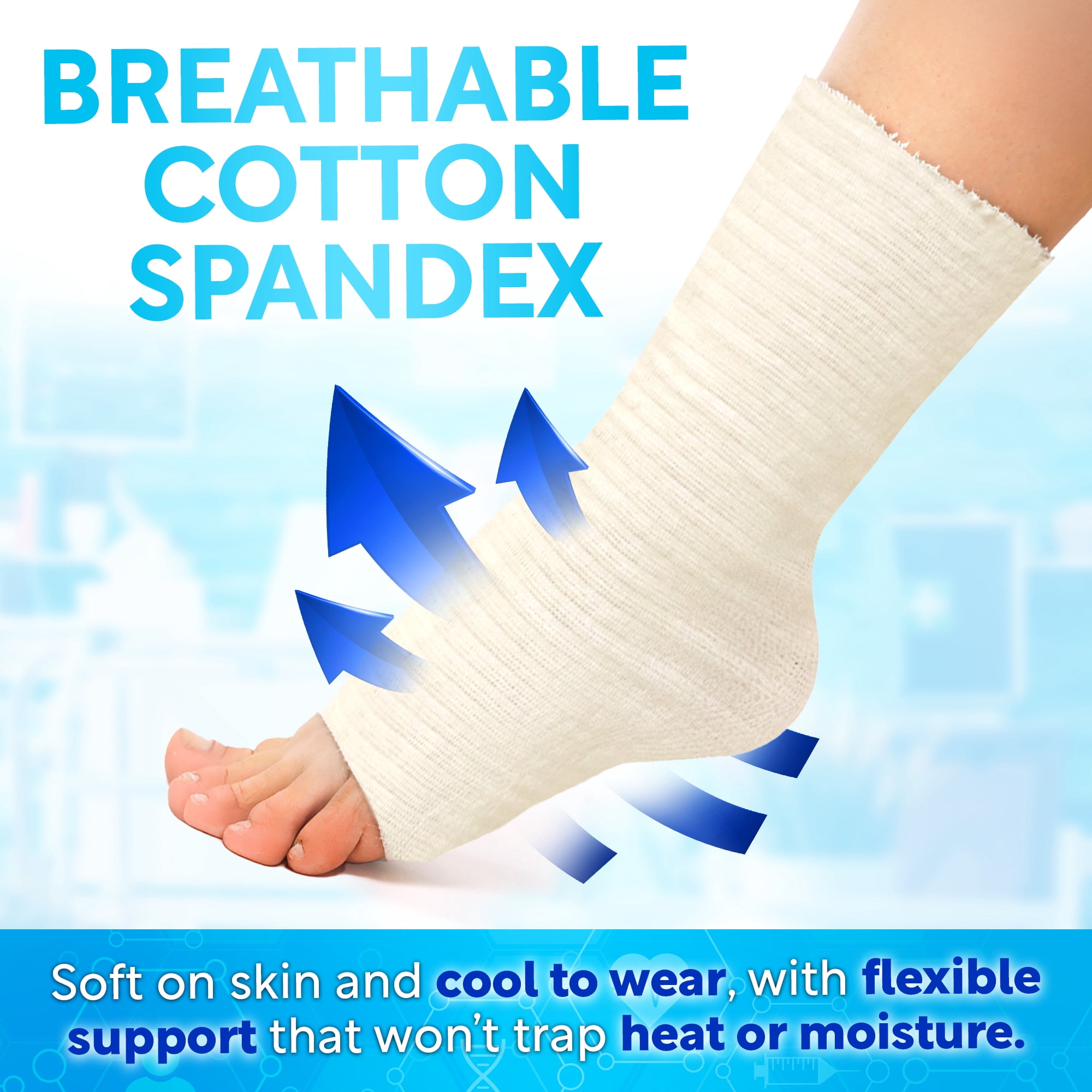 JJ CARE Tubular Bandage, 5” x 12 Yards Stockinette Tubing for Thighs and Waist, Size G Reusable Elastic Bandage Sleeve, Tubular Compression Bandage Roll for Large Thighs, Rubber Latex w/Cotton
