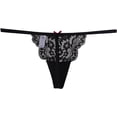 thumbnail image 2 of 6 Pack Women's Lacy G-String Thongs, No Show Sexy Underwear, Assorted Lace Patterns & Colors, 2 of 5