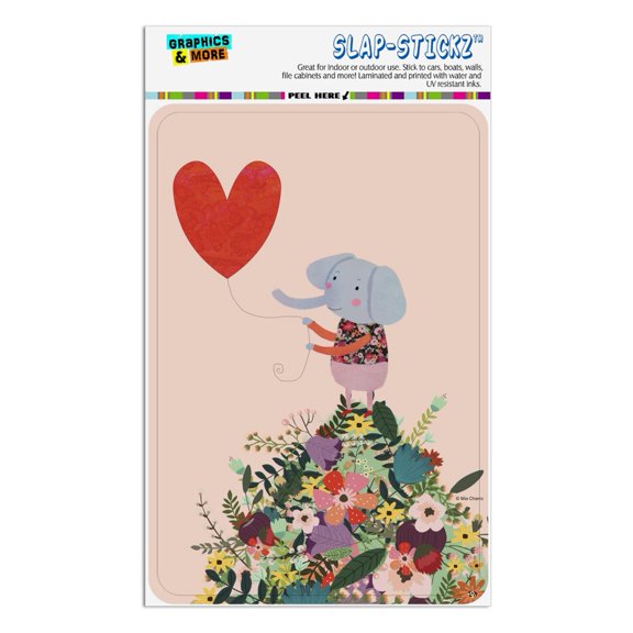 Cute Elephant Holding a Heart Shaped Balloon Home Business Office Sign