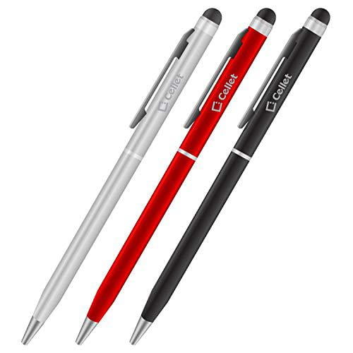 3 Pack-Silver Writing Pen with Ink for Motorola Moto Z2 ! Tek Styz PRO Custom Stylus
