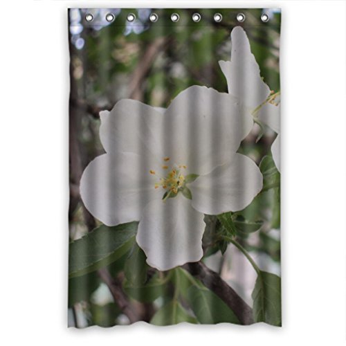 ABPHQTO Flor de pera en el árbol Cortina de ducha preciosa Cortina de ducha impermeable 120x180 cm