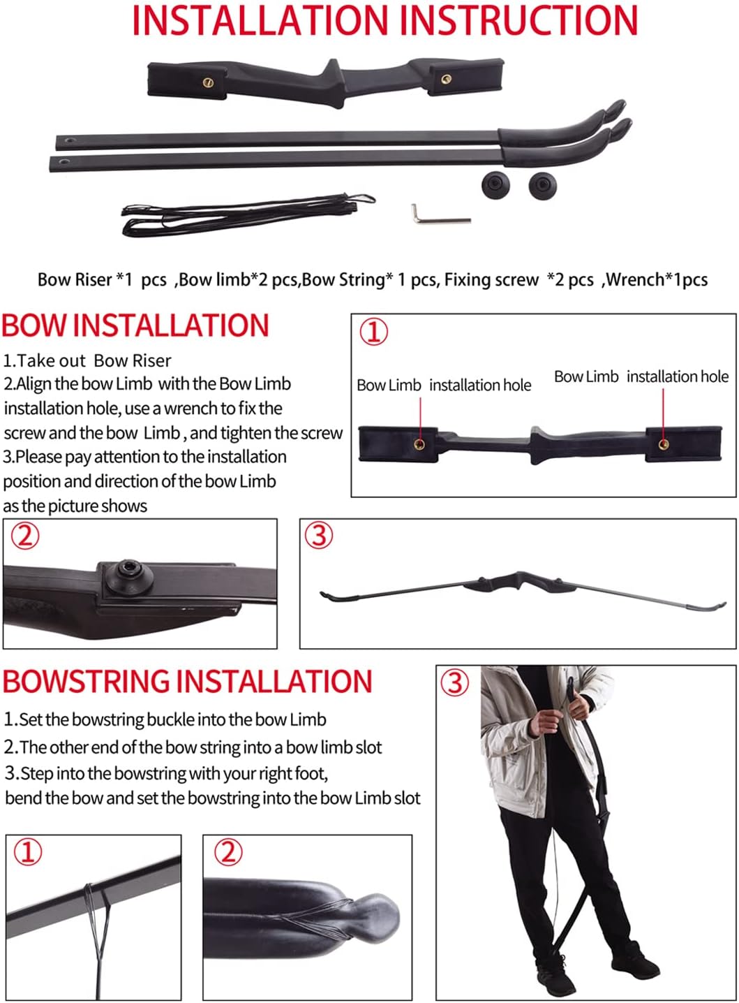 AMEYXGS Archery Sets Bow and Arrow Adult - Takedown Recurve Bows Beginner Outdoor Target Practice Hunting