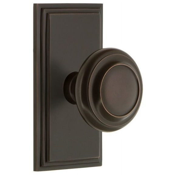 Grandeur Carcir_Prv_238 Carre Solid Brass Rose Privacy Door Knob Set - Bronze