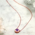 thumbnail image 4 of Gem Stone King 18K Rose Gold Plated Silver Purple Amethyst Solitaire Pendant Necklace for Women (1.20 Cttw, Round 7MM, with 18 inch Chain), 4 of 4