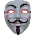 thumbnail image 2 of Studio Halloween Guy Fawkes Mask With Aqua Party Wire EL Light Up Costume Accessory, 2 of 2