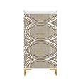 thumbnail image 3 of Hommoo 3 Tiers Flip Shoe Storage Cabinet with PVC Painted, Modern Wood Shoe Rack Storage Organizer for Home, Beige, 3 of 8