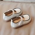 thumbnail image 4 of Otqutp Birthday Dance Shoes for Flower Girls Fashion Autumn Girls Casual Shoes Flat Lightweight Solid Color Hook Loop Dress Shoes Simple Style, 4 of 6