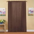 thumbnail image 2 of Collections Etc Decorative Classic Privacy Sheer Window Curtain Panel, Rod Pocket Top, Chocolate, 59" X 84", 2 of 2