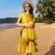 thumbnail image 4 of Balery Ripe Yellow Lemon Vestidos sueltos de manga corta para mujer, vestidos de verano 2025, vestidos casuales de corte A con vuelo., 4 of 6