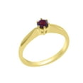 thumbnail image 1 of LBG British Made 14k Yellow Gold Natural Garnet Womens Anniversary Ring - 33 size options - Size 4.5, 1 of 7