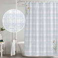 thumbnail image 5 of Spring Daisy Floral Shower Curtain, Waterproof Shower Curtains for Bathroom, Yellow Plaid Summer Botanical Washable Fabric Bathtub Curtain Set Bath Decor with 12 Hooks Long 72"x84", 5 of 8