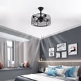 thumbnail image 6 of 20'' Caged Ceiling Fan with Lights Remote Control, Vintage Enclosed Ceiling Fan Lighting Fixture 5-Blade for Bedroom, Dining Room, 6 of 12