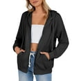 thumbnail image 3 of Zeagoo Zip Up Hoodies Coat Women Casual Jacket with Pockets Athletic Solid Long Sleeve Lightweight Oversized Sweatshirts, 3 of 7