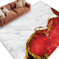 thumbnail image 2 of Red Gold Marble 6'x9' Area Rug for Living Room, Modern Abstract Marble Crack Texture Non-Slip Floor Mat Rugs for Bedroom Dining Room, Indoor Large Carpet for Classroom, Nursery Rugs for Playroom, 2 of 9