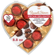 RUSSELL STOVER Valentine's Day Clear Heart Pecan Delights Milk Chocolate Candy Gift Box, 8.8 oz. (10 Pieces)