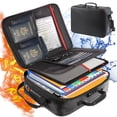 thumbnail image 1 of ROLOWAY Fireproof Document Bag with Lock (17 x 11.8 x 5 inch), Fireproof Document Safe, Fireproof Bag for Documents Organizer, Fireproof Document Box for Important Document Storage (Black), 1 of 4