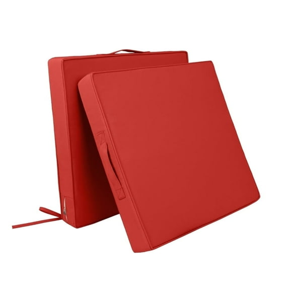 Waterproof Outdoor Chair Cushions (2-Piece) - High-Density Rebound Foam 16x16x3 Inch for Patio Furniture, Indoor/Outdoor Use Fits Most Chairs,Red