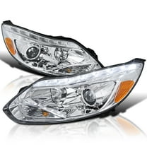 Spec-D Tuning LED Turn Signal Chrome Projector Headlights Compatible with 2012-2014 Ford Focus, Fit For United States and Canada, Left   Right Pair Headlamps Assembly
