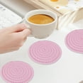 thumbnail image 4 of Btomtd 6pc Round Woven Placemats Non Slip Antiscald Gauze Western Restaurant Insulating Mats with Storage Household, Pink, 4 of 6