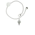 thumbnail image 2 of Delight Jewelry Silvertone Ice Cream Cone Silver-tone Rose Link Chain Bracelet, 6.25"+1.75" Extender, 2 of 4