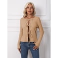 thumbnail image 6 of Hotiary Tie Front Cardigan for Women Lightweight Cropped Ribbed Knit Shrug Fall Open Front Bow Cardigan Tops S-XL, 6 of 10