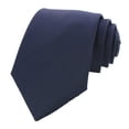 thumbnail image 3 of Corbata de seda RBOCOTT azul marino formal de negocios 148 cm, 3 of 5