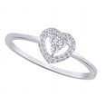 thumbnail image 2 of AFFY Round Shape White Natural Diamond Heart Ring In 10k White Gold (0.1 cttw) Ring Size-11, 2 of 2