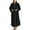 Black, variant on Women's Fuzzy Bath Robe Fleece Plush Long Bathrobes Thick Winter Warm Baggy Long Bathrobe Belt Comfy Cold Weather Blue Medium-Large