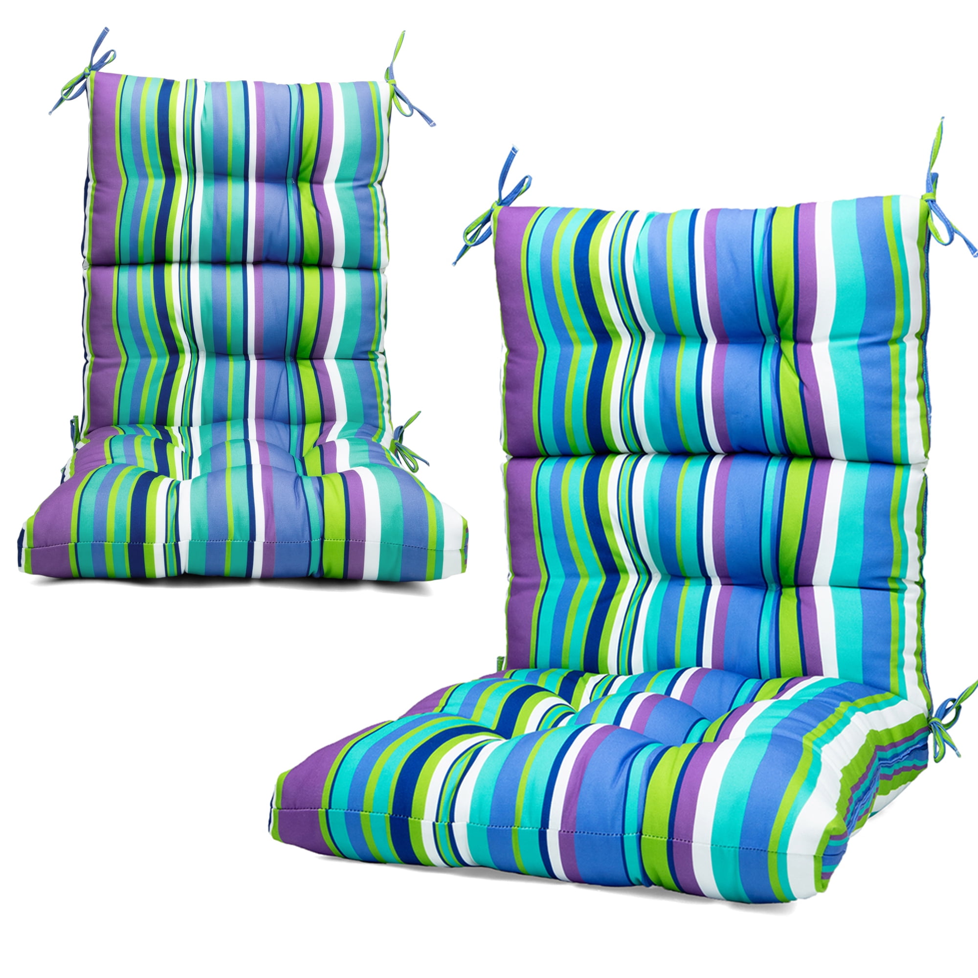JANSION 2 x Home Fashions Solid Outdoor High Back Chair Cushion - High