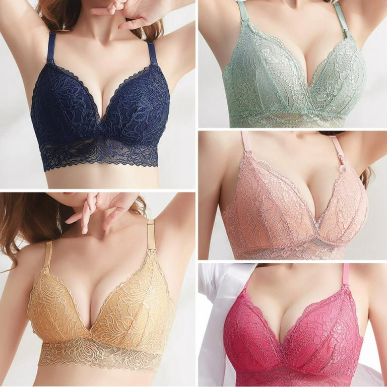 Solid Maternity Bras Lace Sexy Nursing Push Up Comfortable No Wire