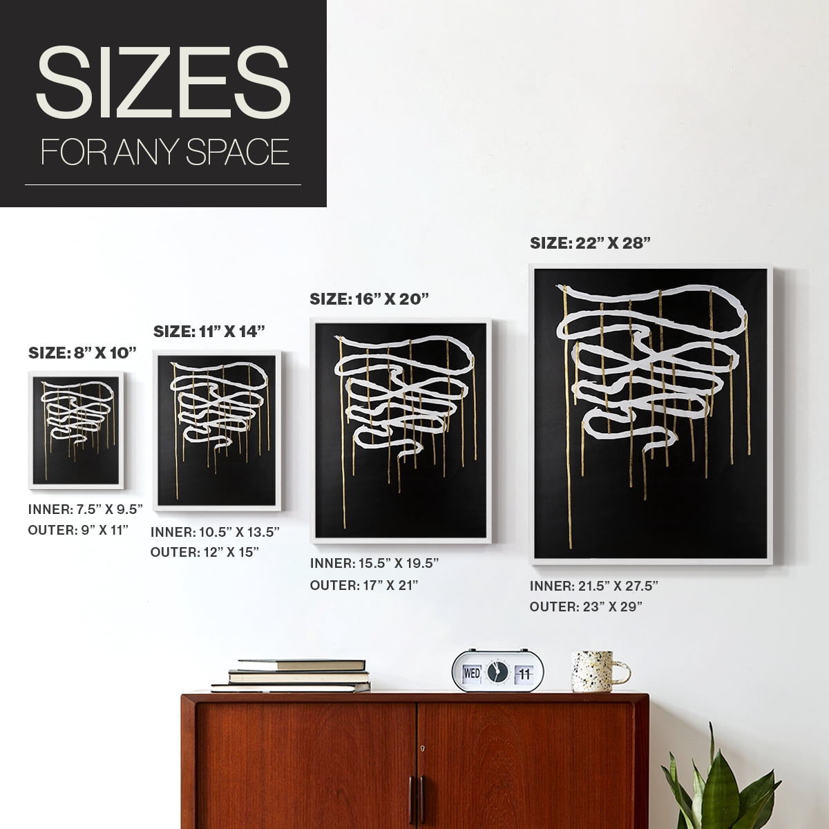 Weeping Ribbon II Framed Print in White Solid Wood 8 x 10 Framed Print