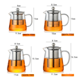 thumbnail image 4 of Tetera de vidrio resistente al calor de borosilicato alto, tetera con separación de agua de té espesada, tetera transparente para el hogar simple, 4 of 4