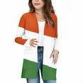 thumbnail image 6 of UQJfacai Girls Cardigan Color Block Long Sleeve Open Front Causal Outerwear Overcoats Kids Cute Knit Sweater Top with Pockets, 6 of 8
