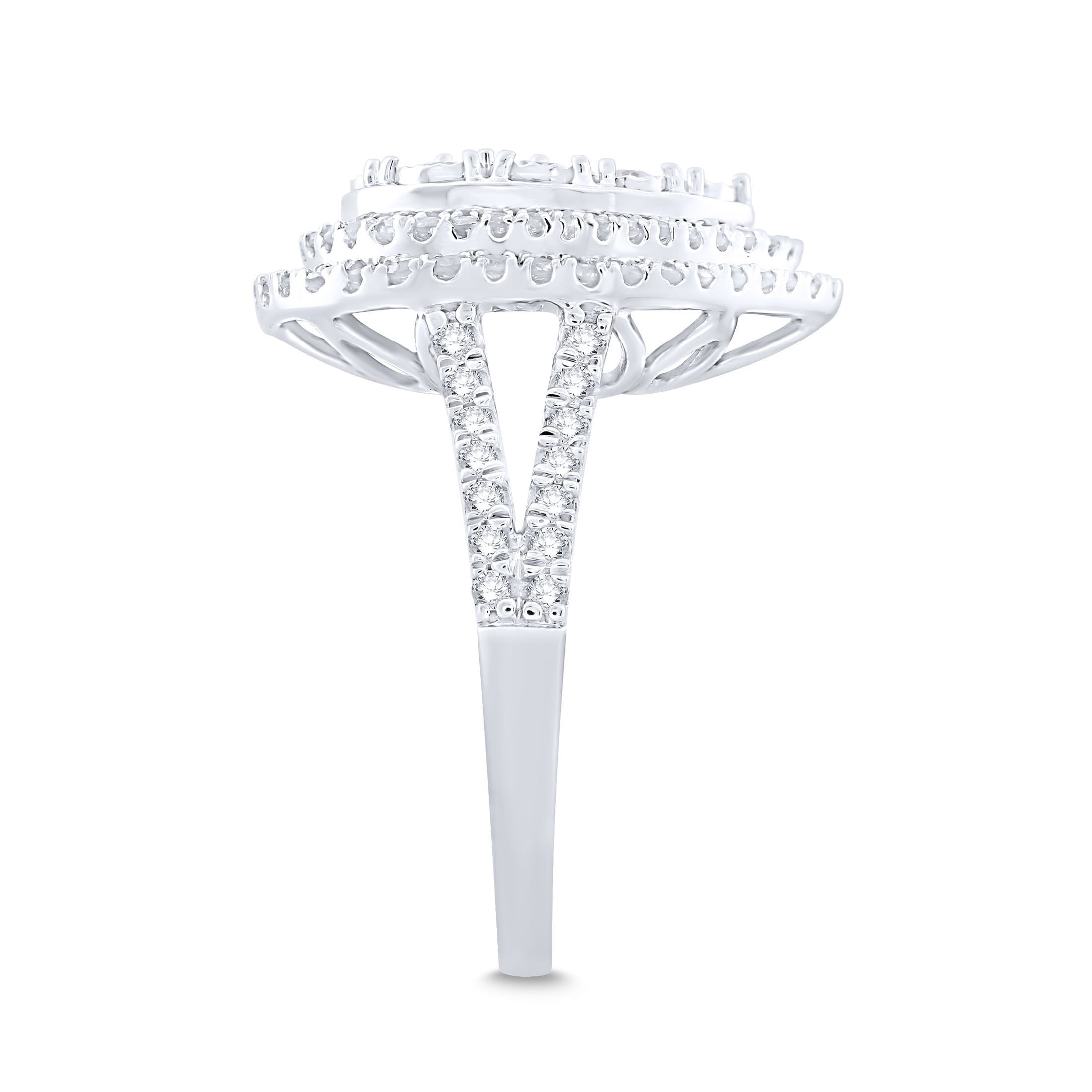 10k White Gold 1 Ct.T.W. Diamond Pear Cluster Ring