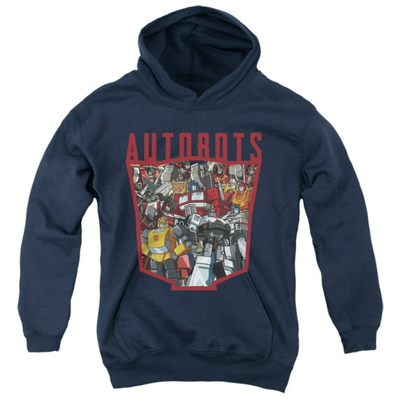 Transformers Autobot Collage Youth Pullover Hoodie Sweatshirt Navy