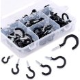 thumbnail image 1 of Black 90 Pack Screw-On Cup Hooks, Vinyl Coated, 6 Sizes, 1 of 5