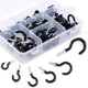 thumbnail image 1 of Black 90 Pack Screw-On Cup Hooks, Vinyl Coated, 6 Sizes, 1 of 5