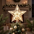 thumbnail image 4 of Christmas Tree Topper, Crystal Star Ornament, LED Light Decor, Multicolor Flashing Effect and Sturdy Reusable Build for Tree Branches, Mantel Shelves and Holiday Gatherings., 4 of 7