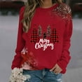 thumbnail image 2 of Hoodless Sweatshirt for Women Fashion Casual Christmas Print Round Neck Loose Long Sleeve T Shirt Sweatshirt, 2 of 4